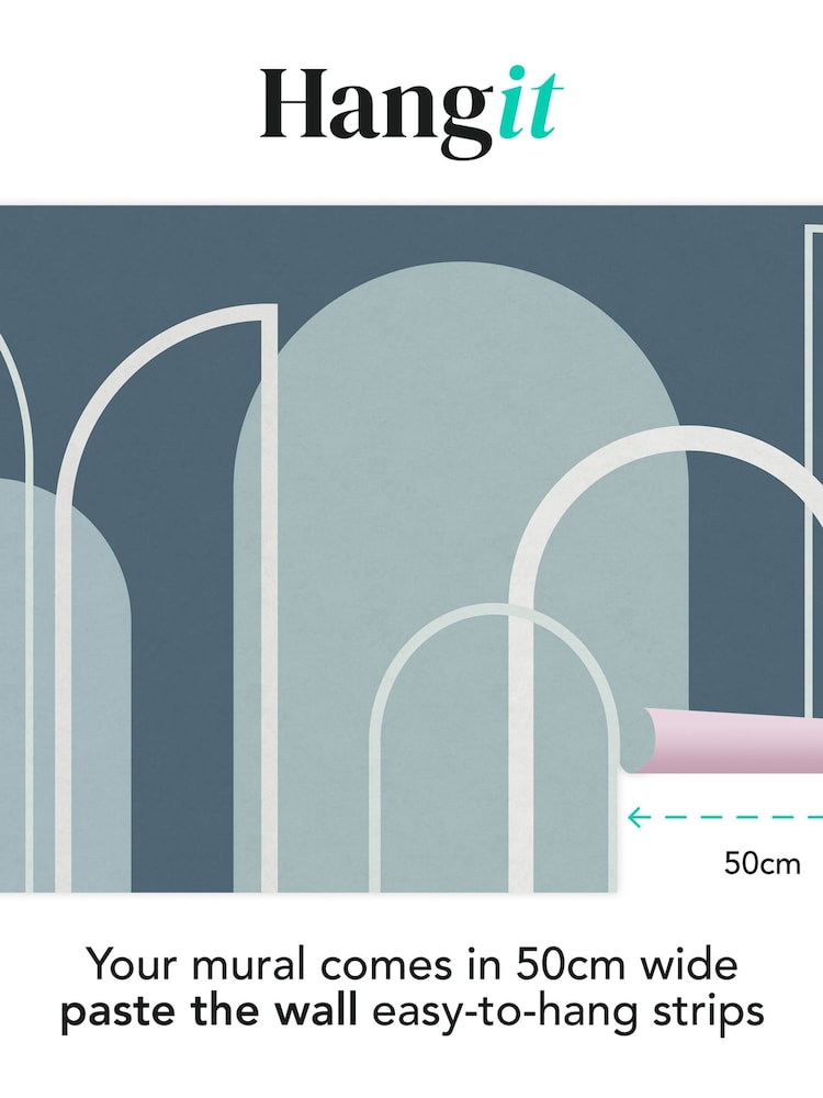 Art For The Home Navy Linear Arch Fixed Size 4M Mural - Image 3 of 3