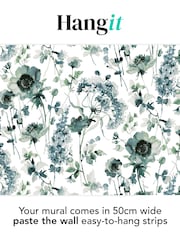 Art For The Home Pale Blue Watercolour Floral Fixed Size 4M Mural - Image 3 of 3