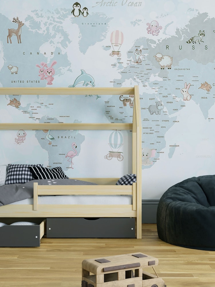 Art For The Home Grey Whole Wide World Fixed Size 4M Mural - Image 1 of 3