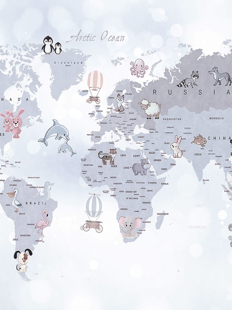 Art For The Home Grey Whole Wide World Fixed Size 4M Mural - Image 2 of 3