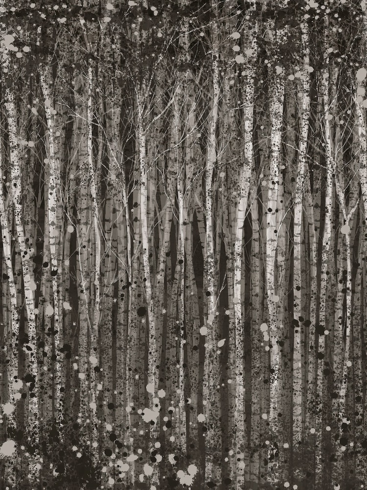 Art For The Home Charcoal Painterly Woods Fixed Size 3M Mural - Image 2 of 5