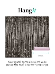Art For The Home Charcoal Painterly Woods Fixed Size 3M Mural - Image 3 of 5