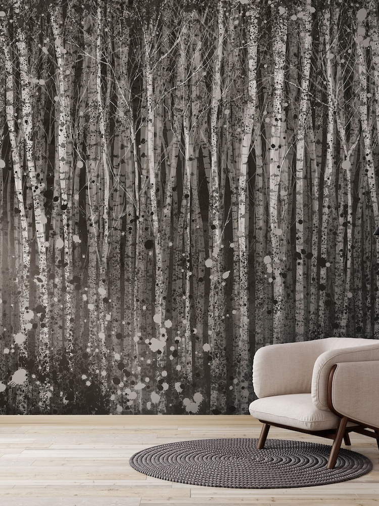 Art For The Home Charcoal Painterly Woods Fixed Size 3M Mural - Image 5 of 5