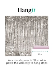 Art For The Home Grey Painterly Woods Fixed Size 3M Mural - Image 3 of 5