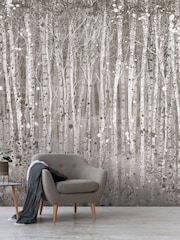 Art For The Home Grey Painterly Woods Fixed Size 3M Mural - Image 4 of 5