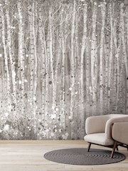 Art For The Home Grey Painterly Woods Fixed Size 3M Mural - Image 5 of 5