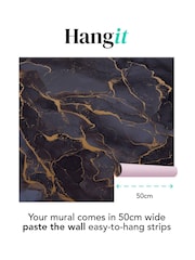 Art For The Home Navy Gold Marble Fixed Size 3M Mural - Image 3 of 5