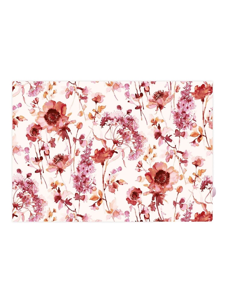 Art For The Home Pink Red Watercolour Floral Fixed Size 4M Mural - Image 2 of 3