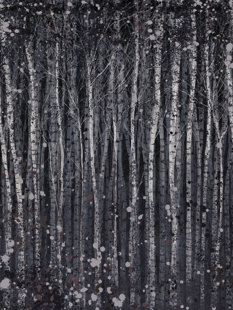 Art For The Home Navy Painterly Woods Fixed Size 3M Mural - Image 2 of 5
