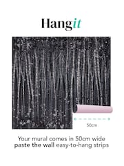 Art For The Home Navy Painterly Woods Fixed Size 3M Mural - Image 3 of 5