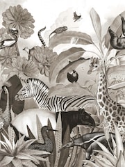 Art For The Home Black And White Jungle Animals Print Fixed Size 3M Mural - Image 2 of 5