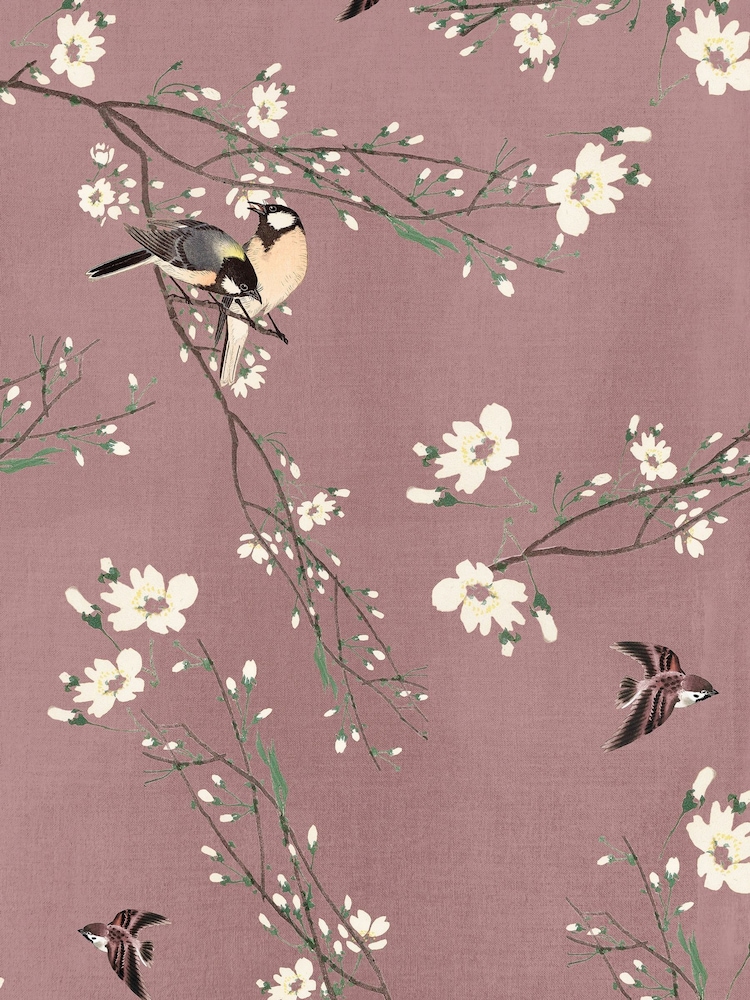 Art For The Home Pink Birds and Blossom Fixed Size 2M Mural - Image 2 of 4 Art For The Home Pink Birds and Blossom Fixed Size 2M Mural - Image 2 of 4