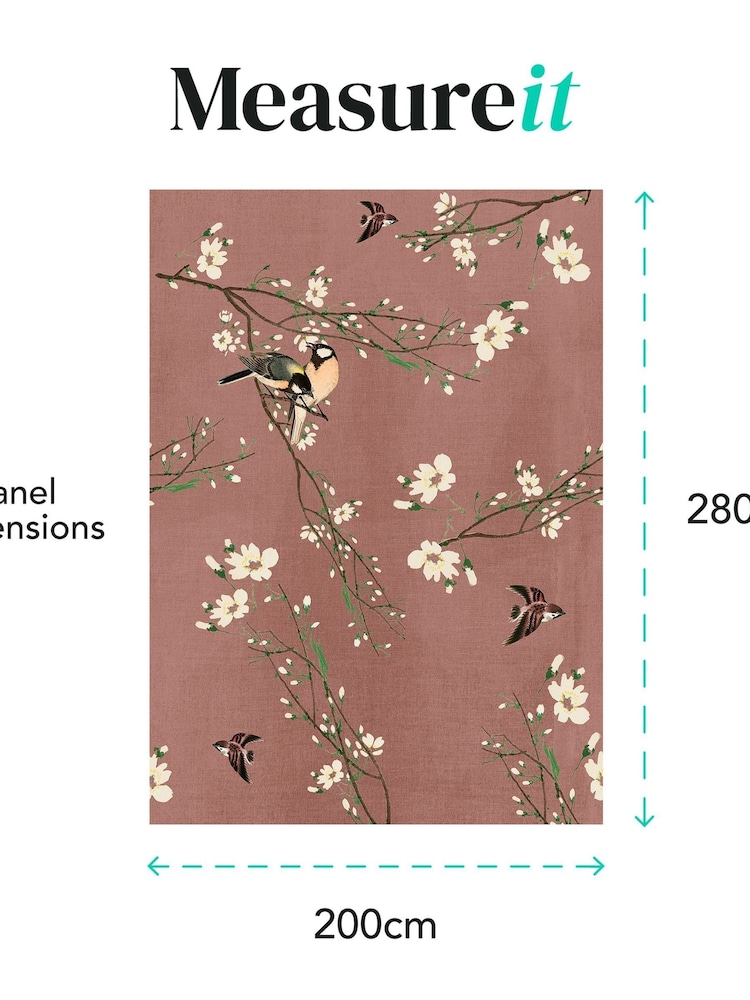 Art For The Home Pink Birds and Blossom Fixed Size 2M Mural - Image 4 of 4 Art For The Home Pink Birds and Blossom Fixed Size 2M Mural - Image 4 of 4