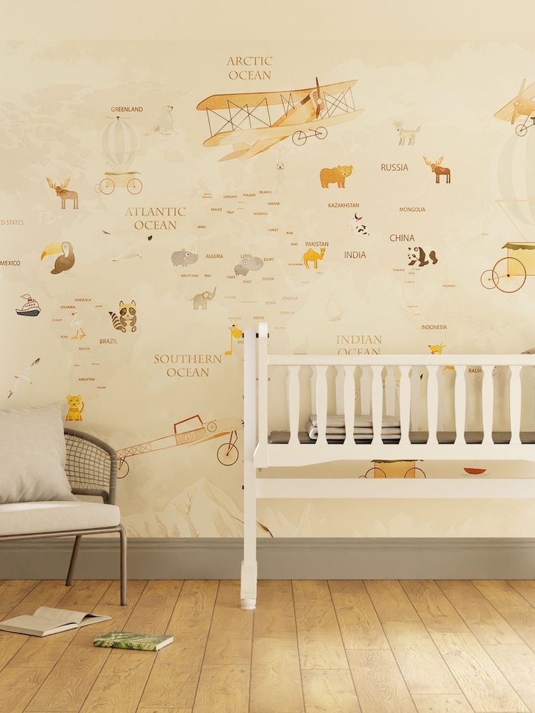Art For The Home Neutral Around The World Fixed Size 4M Mural - Image 1 of 3
