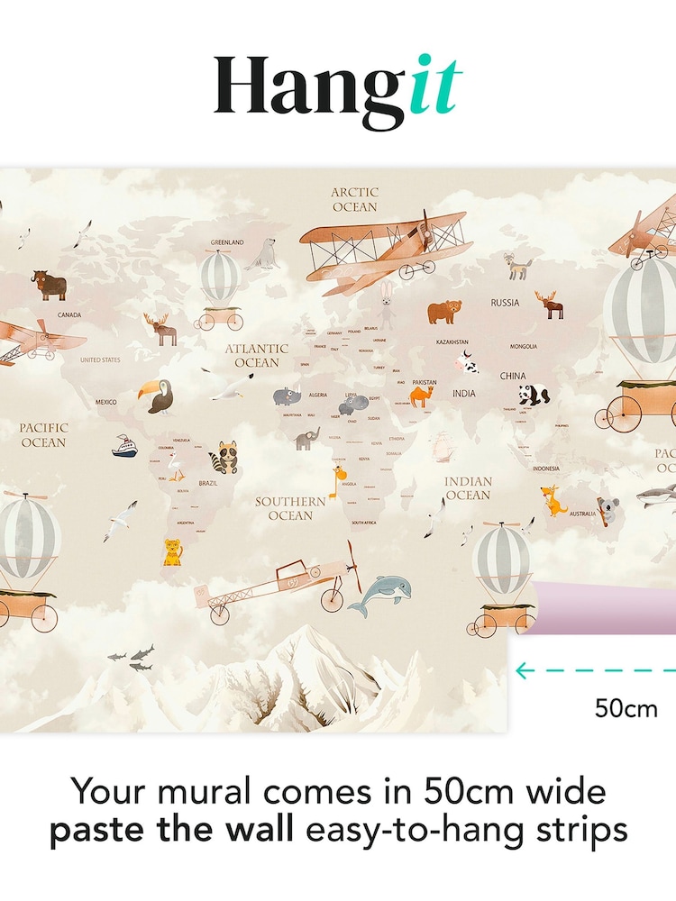 Art For The Home Neutral Around The World Fixed Size 4M Mural - Image 3 of 3