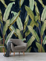 Art For The Home Navy Banana Leaf Fixed Size 4M Mural - Image 4 of 5