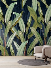 Art For The Home Navy Banana Leaf Fixed Size 4M Mural - Image 5 of 5
