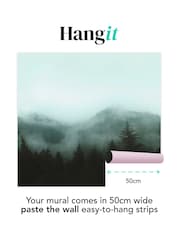 Art For The Home Teal Misty Landscape Fixed Size 3M Mural - Image 3 of 5