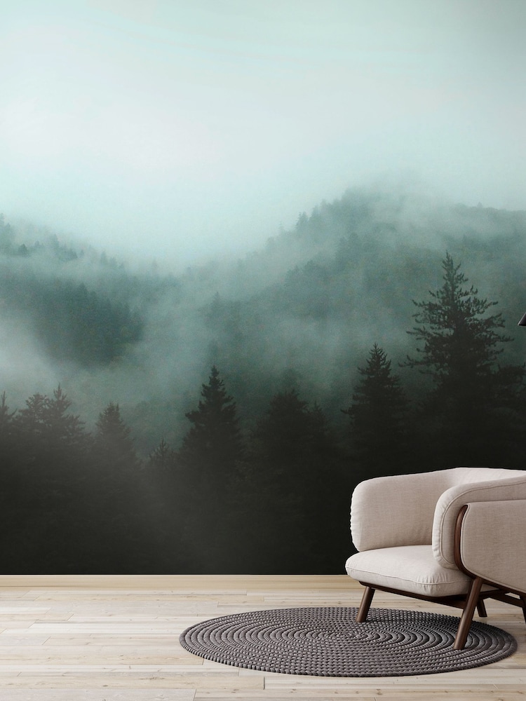 Art For The Home Teal Misty Landscape Fixed Size 3M Mural - Image 5 of 5
