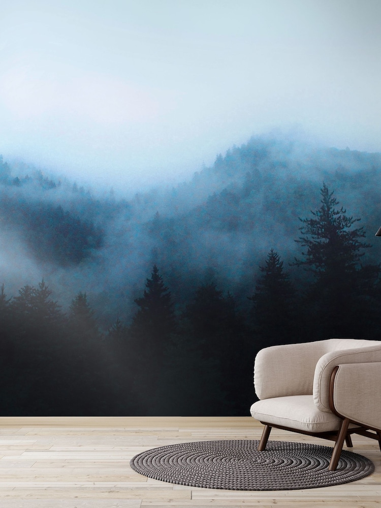 Art For The Home Navy Misty Landscape Fixed Size 3M Mural - Image 5 of 5
