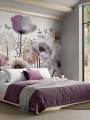 Art For The Home Purple Poppy Fixed Size 4M Mural - Image 1 of 5