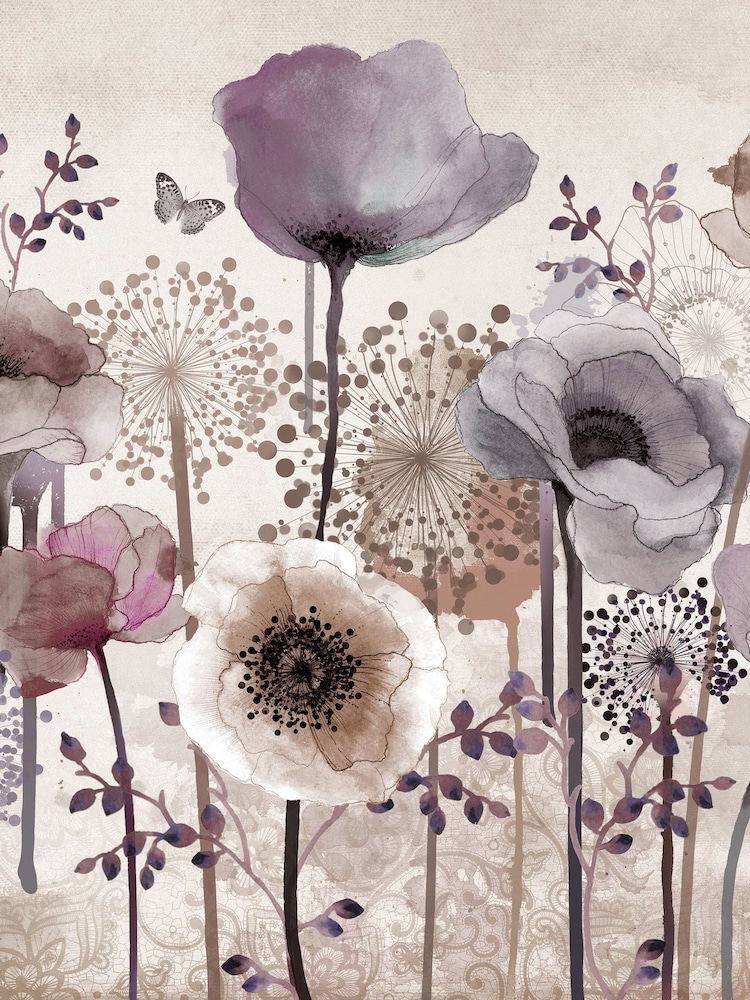 Art For The Home Purple Poppy Fixed Size 4M Mural - Image 2 of 5