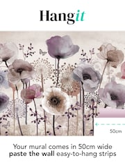 Art For The Home Purple Poppy Fixed Size 4M Mural - Image 3 of 5