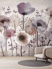 Art For The Home Purple Poppy Fixed Size 4M Mural - Image 5 of 5