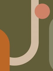 Art For The Home Khaki Oval Geo Pop Fixed Size 4M Mural - Image 2 of 5