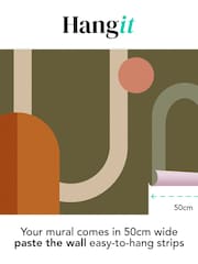 Art For The Home Khaki Oval Geo Pop Fixed Size 4M Mural - Image 3 of 5