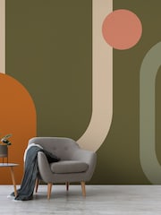 Art For The Home Khaki Oval Geo Pop Fixed Size 4M Mural - Image 4 of 5