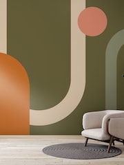 Art For The Home Khaki Oval Geo Pop Fixed Size 4M Mural - Image 5 of 5
