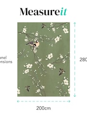 Art For The Home Green Birds and Blossom Fixed Size 2M Mural - Image 4 of 4