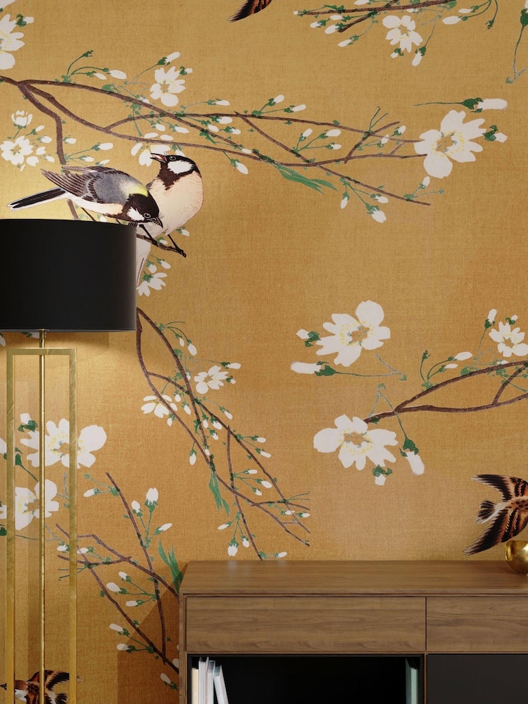 Art For The Home Ochre Birds & Blossom Fixed Size 3M Mural - Image 6 of 6 Art For The Home Ochre Birds & Blossom Fixed Size 3M Mural - Image 6 of 6