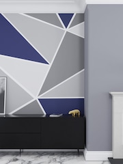 Art For The Home Navy Shard Geo Fixed Size 3M Mural - Image 1 of 3