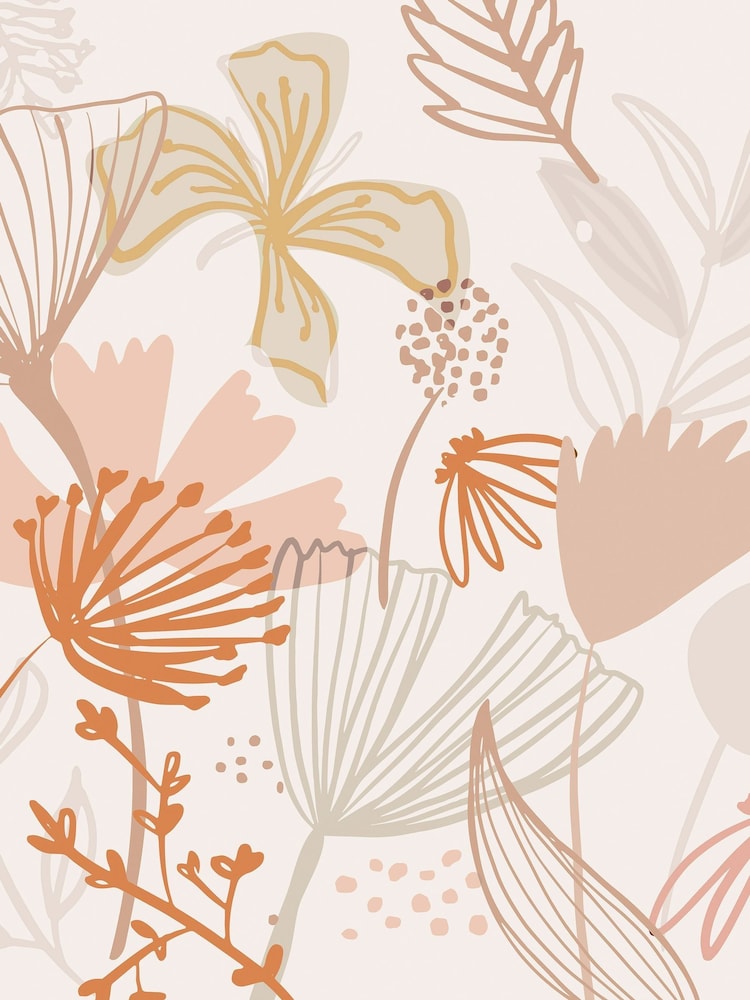 Art For The Home Peach Scandi Floral Fixed Size 3M Mural - Image 2 of 3 Art For The Home Peach Scandi Floral Fixed Size 3M Mural - Image 2 of 3