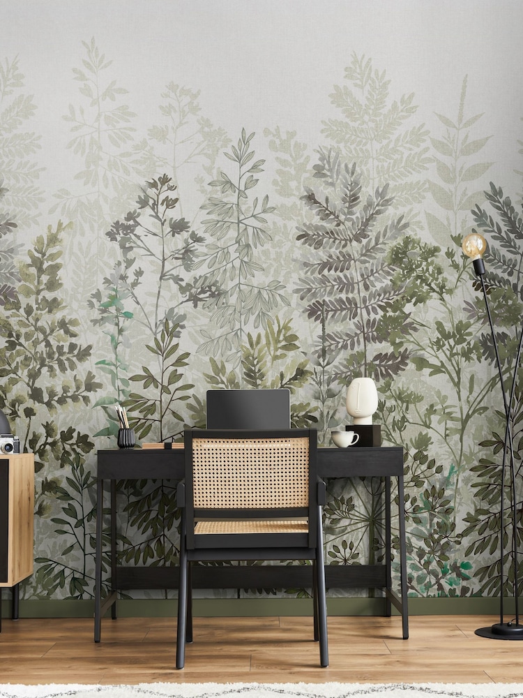 Art For The Home Sage Leaf Silhouette Fixed Size 3M Mural - Image 1 of 5