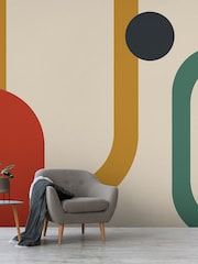 Art For The Home Red Oval Geo Pop Fixed Size 4M Mural - Image 4 of 5