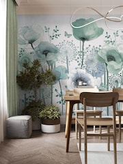 Art For The Home Teal Poppy Fixed Size 4M Mural - Image 1 of 5
