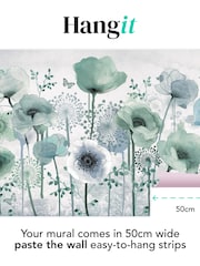 Art For The Home Teal Poppy Fixed Size 4M Mural - Image 3 of 5