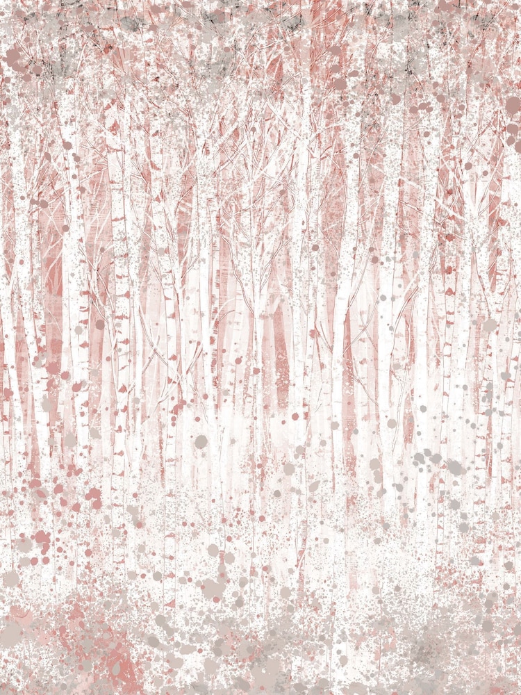 Art For The Home Pink Painterly Woods Fixed Size 3M Mural - Image 2 of 5