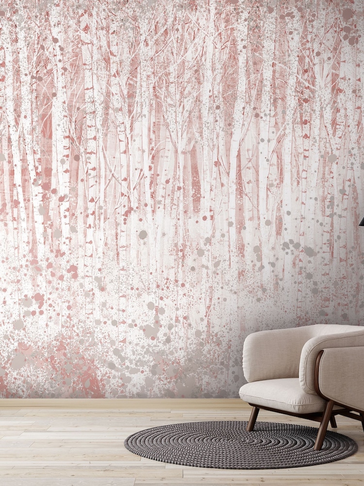 Art For The Home Pink Painterly Woods Fixed Size 3M Mural - Image 5 of 5