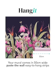 Art For The Home Navy Fuchsia Flora Fixed Size 3M Mural - Image 3 of 3