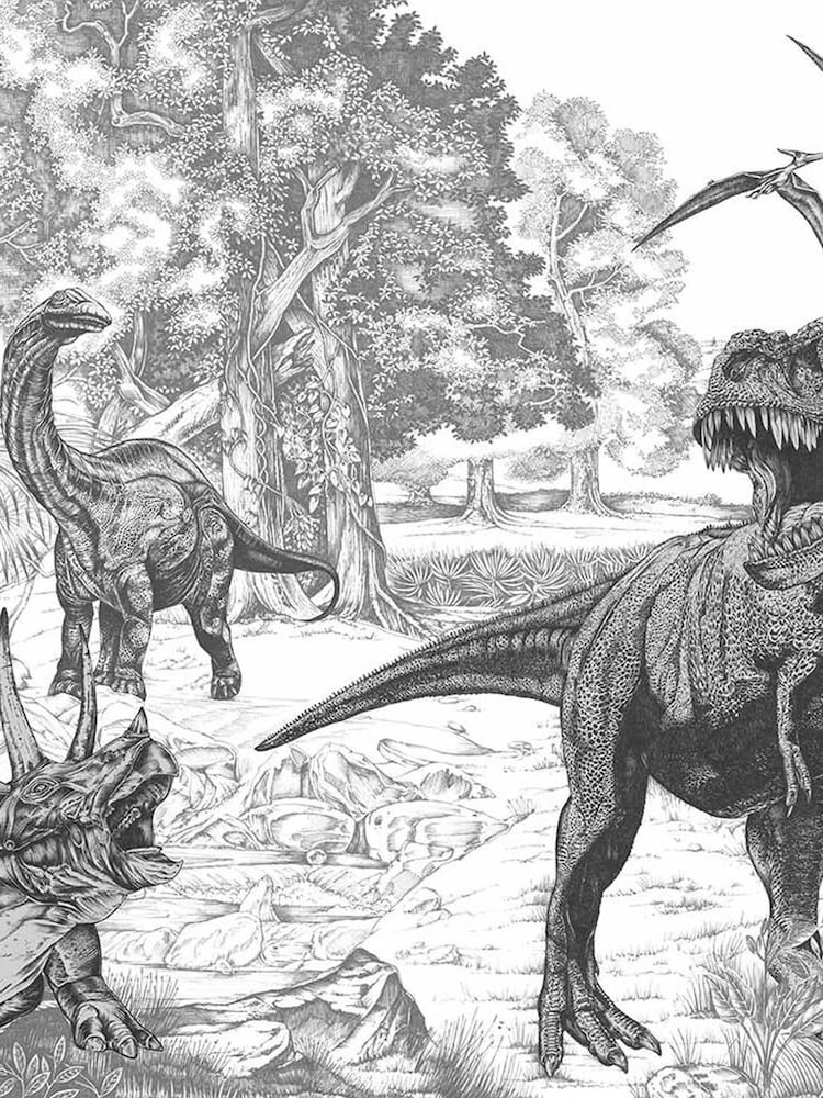 Art For The Home Mono Jurassic Dino Fixed Size 3M Mural - Image 2 of 3 Art For The Home Mono Jurassic Dino Fixed Size 3M Mural - Image 2 of 3