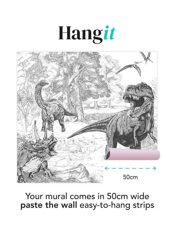 Art For The Home Mono Jurassic Dino Fixed Size 3M Mural - Image 3 of 3 Art For The Home Mono Jurassic Dino Fixed Size 3M Mural - Image 3 of 3
