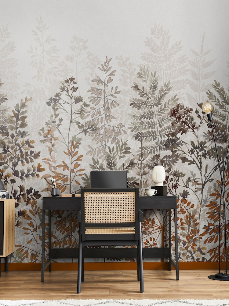 Art For The Home Rust Leaf Silhouette Fixed Size 3M Mural - Image 1 of 5