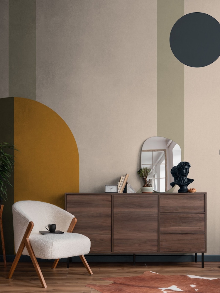 Art For The Home Yellow Oval Geo Pop Fixed Size 4M Mural - Image 1 of 5
