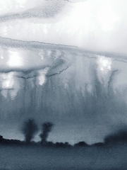 Art For The Home Navy Watercolour Landscape Fixed Size 4M Mural - Image 2 of 3