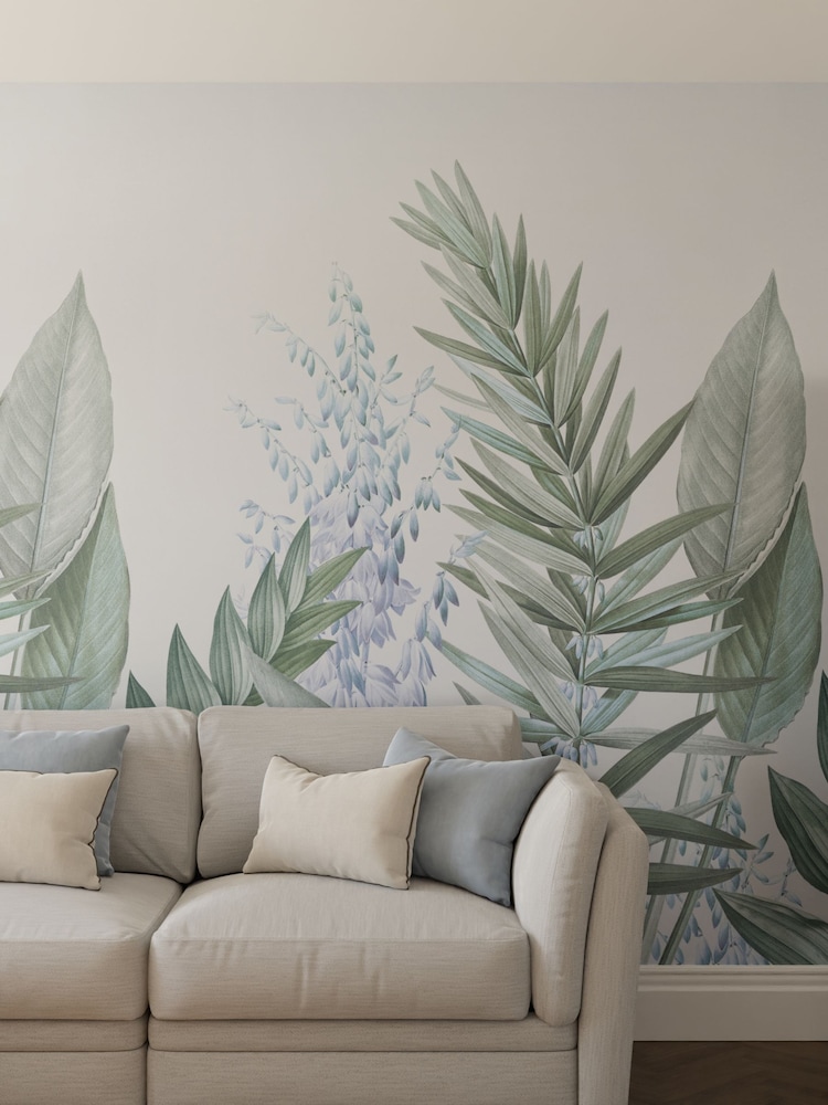 Art For The Home Blue Flora & Fauna Fixed Size 2M Mural - Image 1 of 4