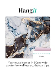 Art For The Home Navy Agate Marble Fixed Size 3M Mural - Image 3 of 3